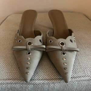Billini Tan Studded Mules
